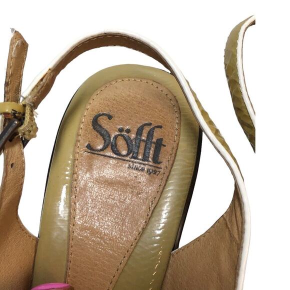 Sofft Slingback Heels Peep Toe Patent Leather Dress Shoes Women's - Picture 9 of 11